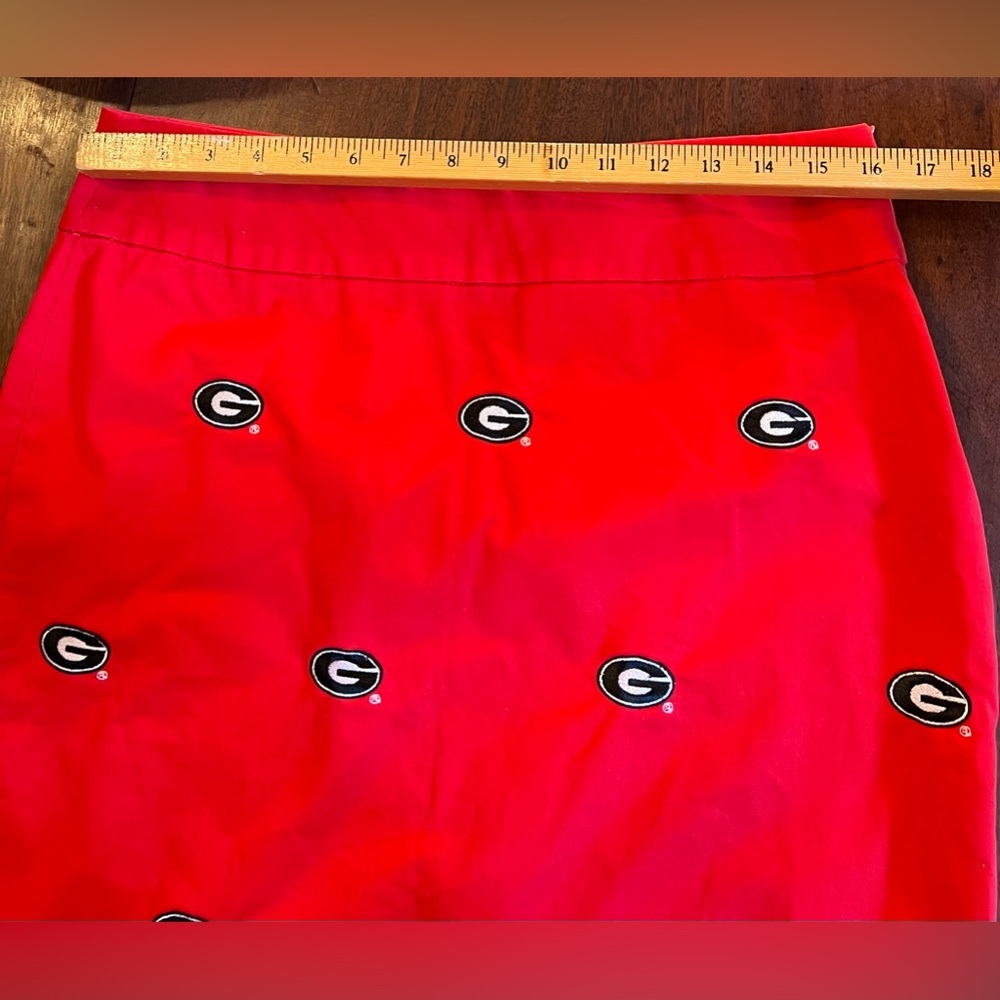 Red Mini Skirt University of Georgia with Embroidered Logos - Picture 3 of 7